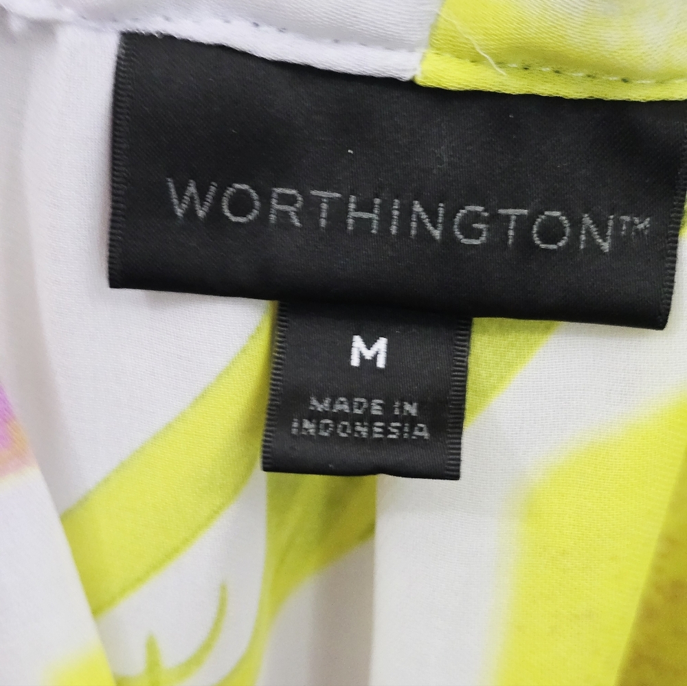 Worthington Sleeveless Blouse - Purple and Green Floral - Picture 6 of 7